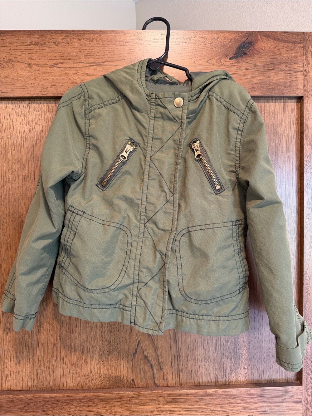 Old Navy Olive Green Hooded Kids Jacket